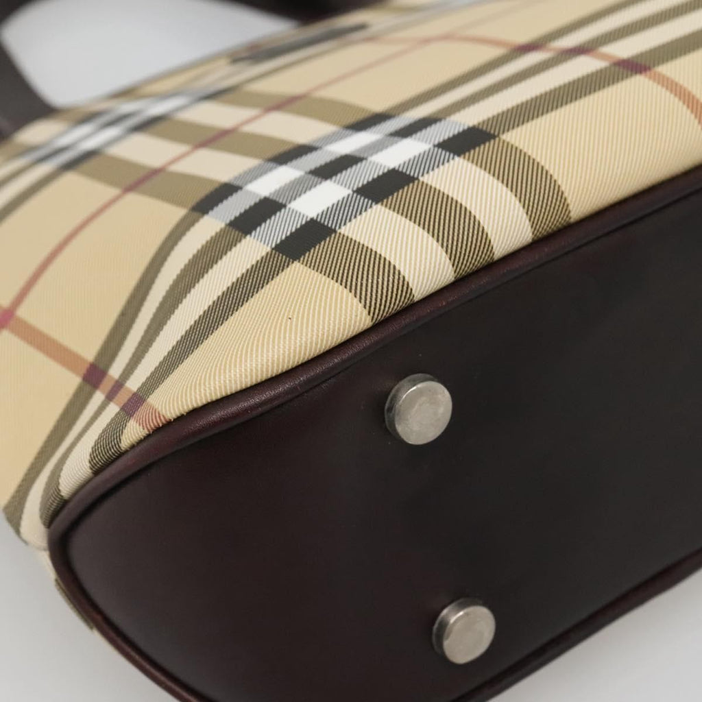 Burberry Nova Check Handbag Nova Check Canvas Beige Canvas Handbag (Pre-Owned)