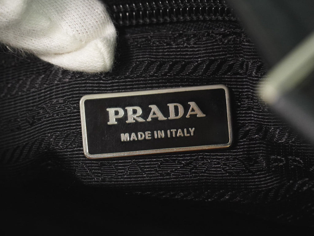 Prada Flat Messenger Bag Tessuto Black Nylon Shoulder Bag Bag (Pre-Owned)