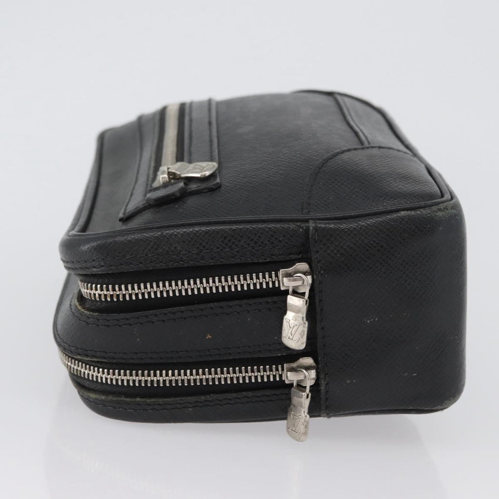 Louis Vuitton Pavel Handbag Taiga Leather Black Leather Clutche & Pouche Bag (Pre-Owned)