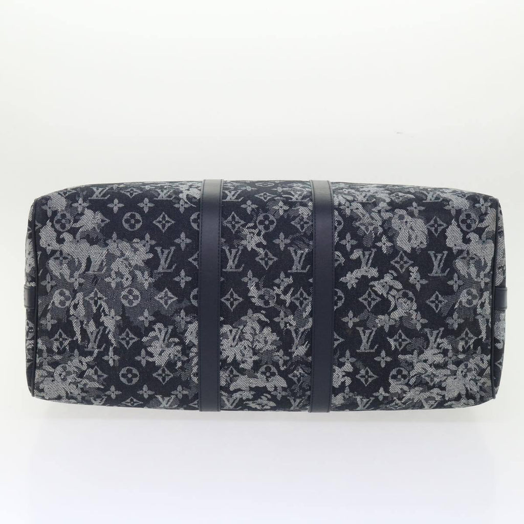 Louis Vuitton Keepall Bandouliere Bag Monogram Tapestry Canvas Navy Canvas Bag (Pre-Owned)