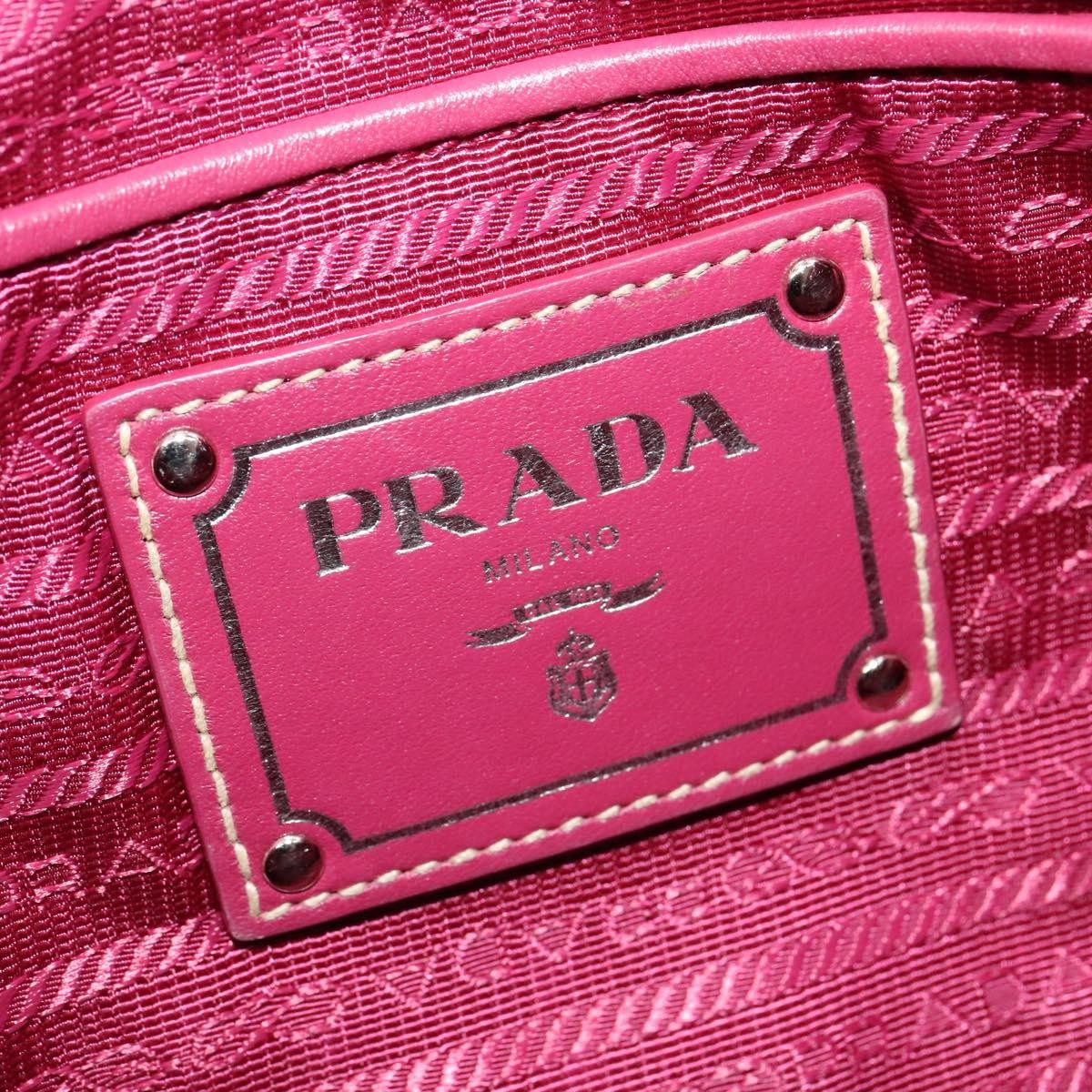 Prada Convertible Belted Hobo Tessuto With Leather Pink Nylon Tote Bag Bag (Pre-Owned)
