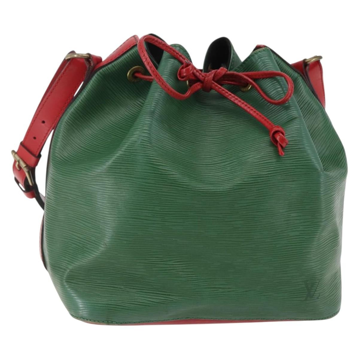 Louis Vuitton Bicolor Petit Noe Handbag Epi Leather Green Leather Bag (Pre-Owned)
