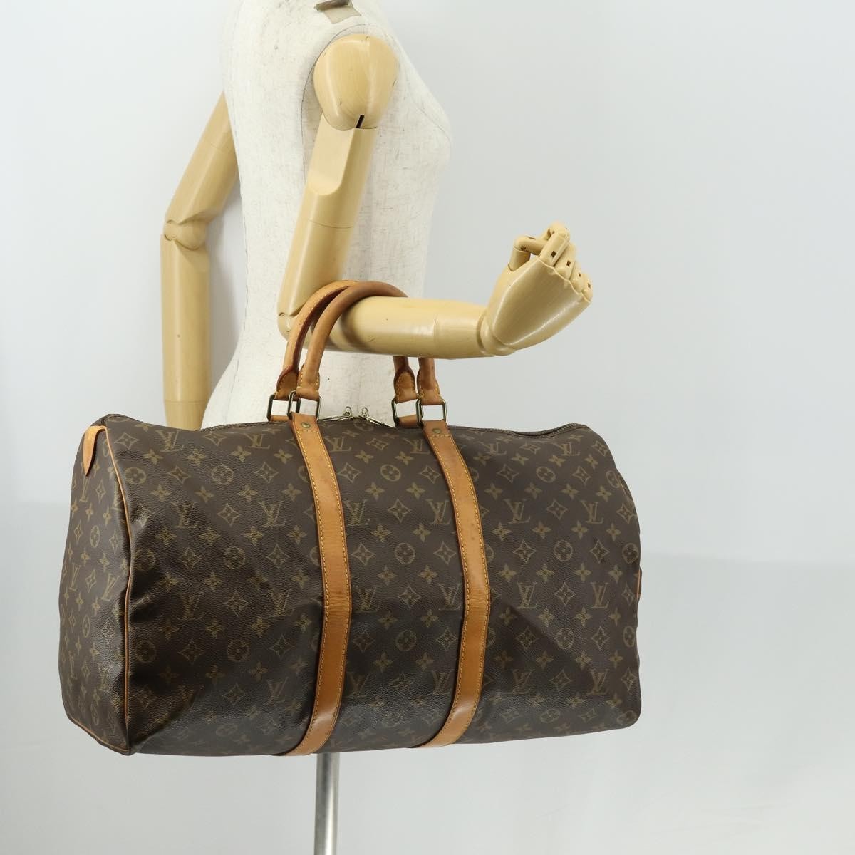 Louis Vuitton Keepall Bag Monogram Canvas Brown Canvas Travel Bag Bag (Pre-Owned)