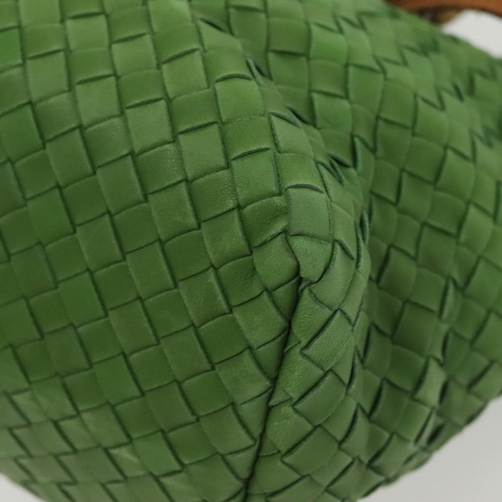 Bottega Veneta Intrecciato Leather Green Leather Handbag (Pre-Owned)