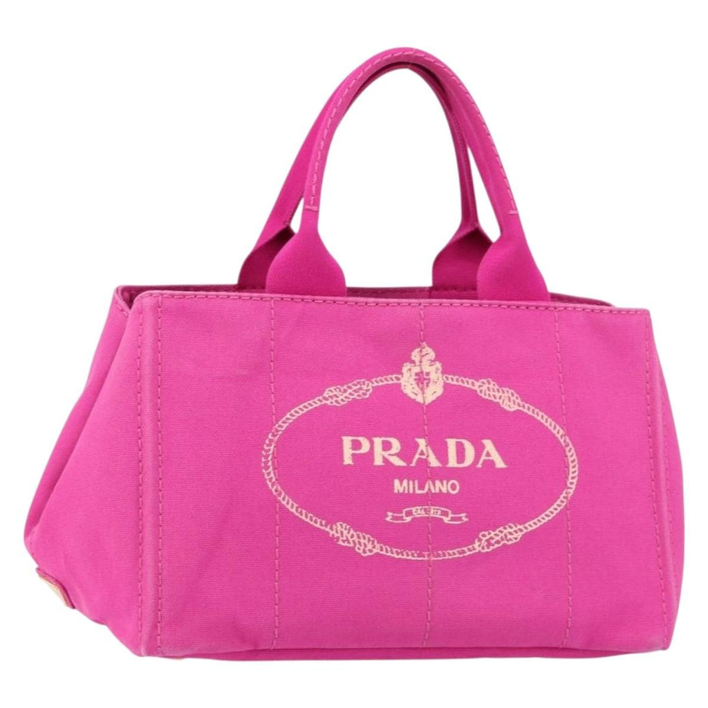 Prada Canapa Tote Canvas Pink Canvas Tote Bag Bag (Pre-Owned)