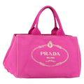Prada Canapa Tote Canvas Pink Canvas Tote Bag Bag (Pre-Owned)