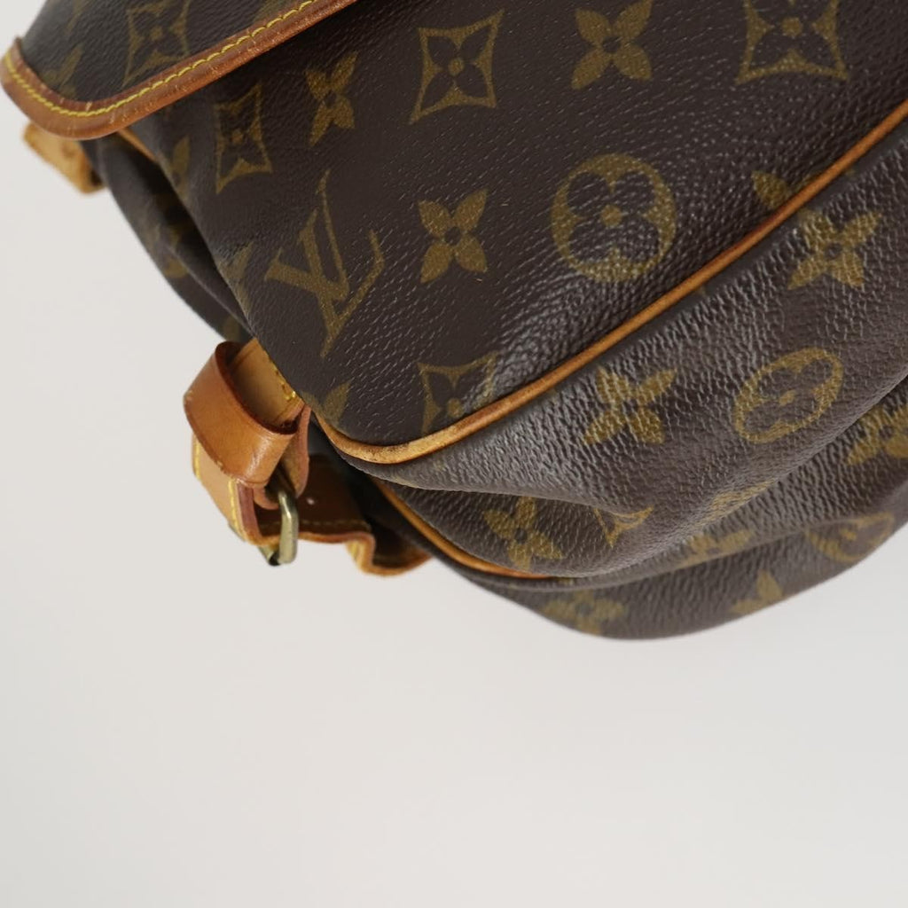 Louis Vuitton Saumur Handbag Monogram Canvas Brown Canvas Shoulder Bag Bag (Pre-Owned)
