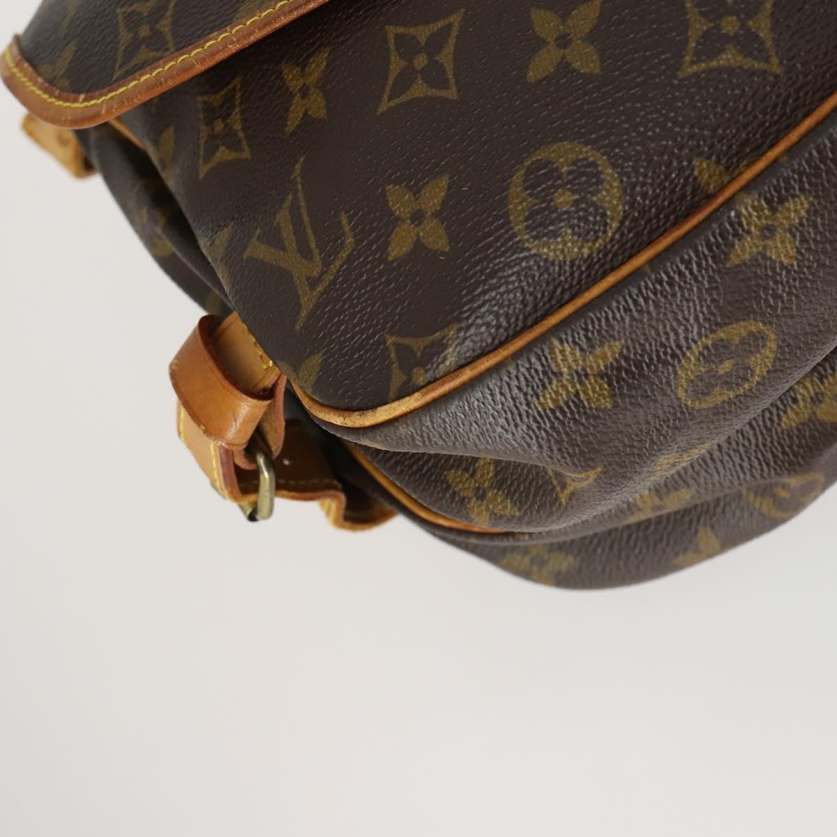 Louis Vuitton Saumur Handbag Monogram Canvas Brown Canvas Shoulder Bag Bag (Pre-Owned)