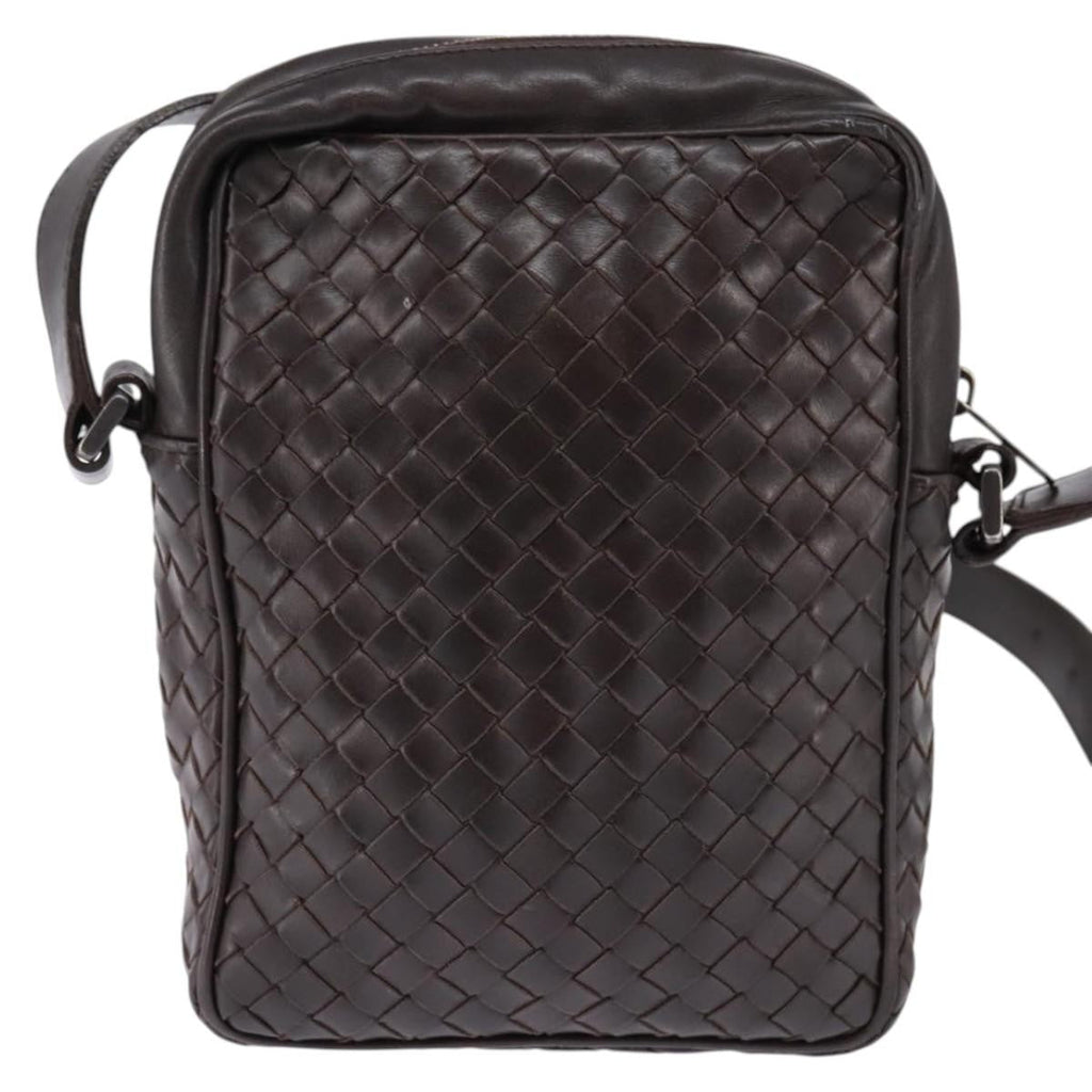 Bottega Veneta Front Pocket Messenger Bag Intrecciato Nappa Brown Leather Bag (Pre-Owned)