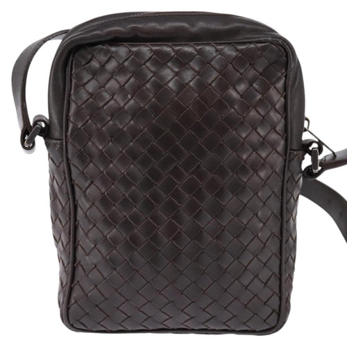 Bottega Veneta Front Pocket Messenger Bag Intrecciato Nappa Brown Leather Bag (Pre-Owned)