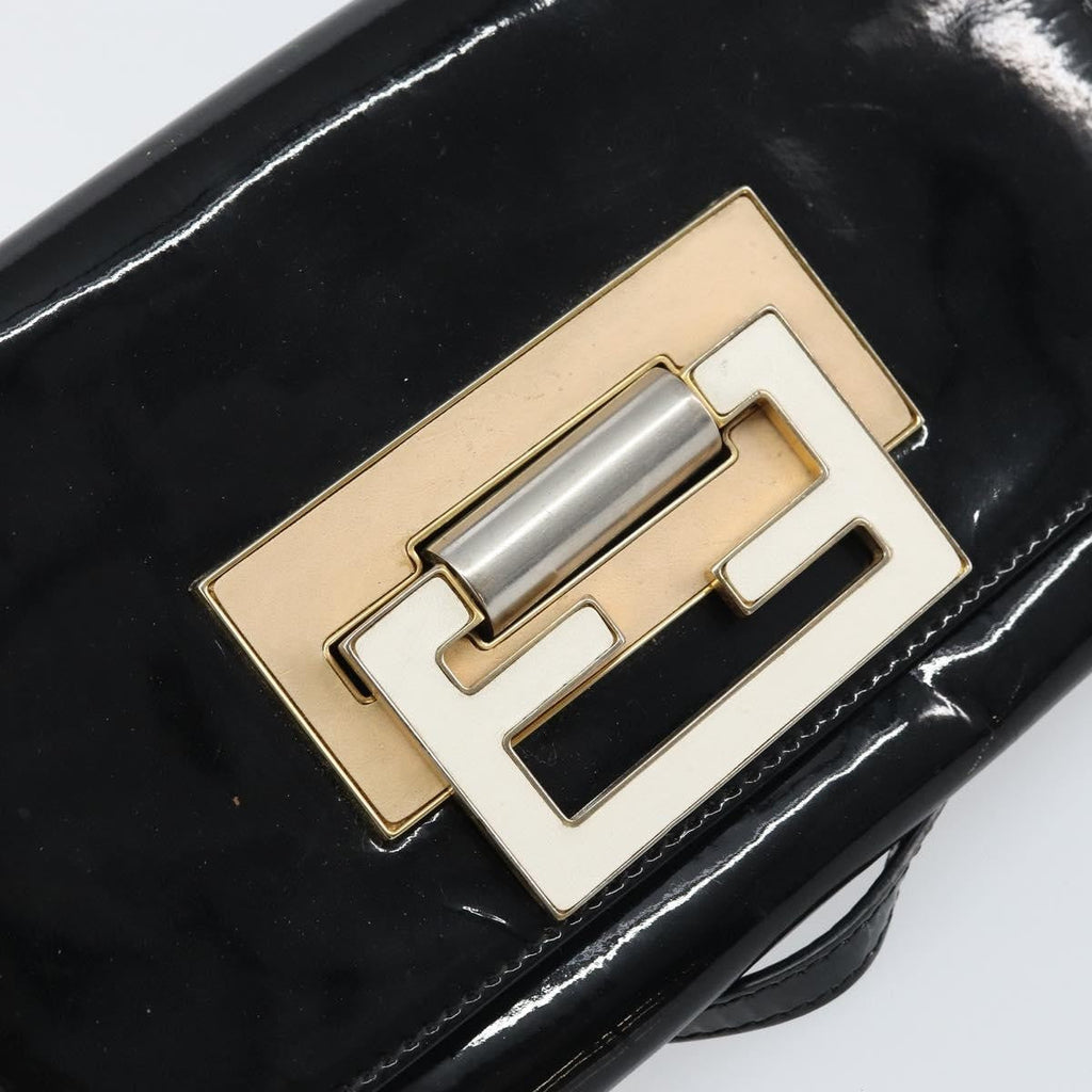 Fendi Vintage Shoulder Bag Enamel Black Patent_Leather Shoulder Bag Bag (Pre-Owned)