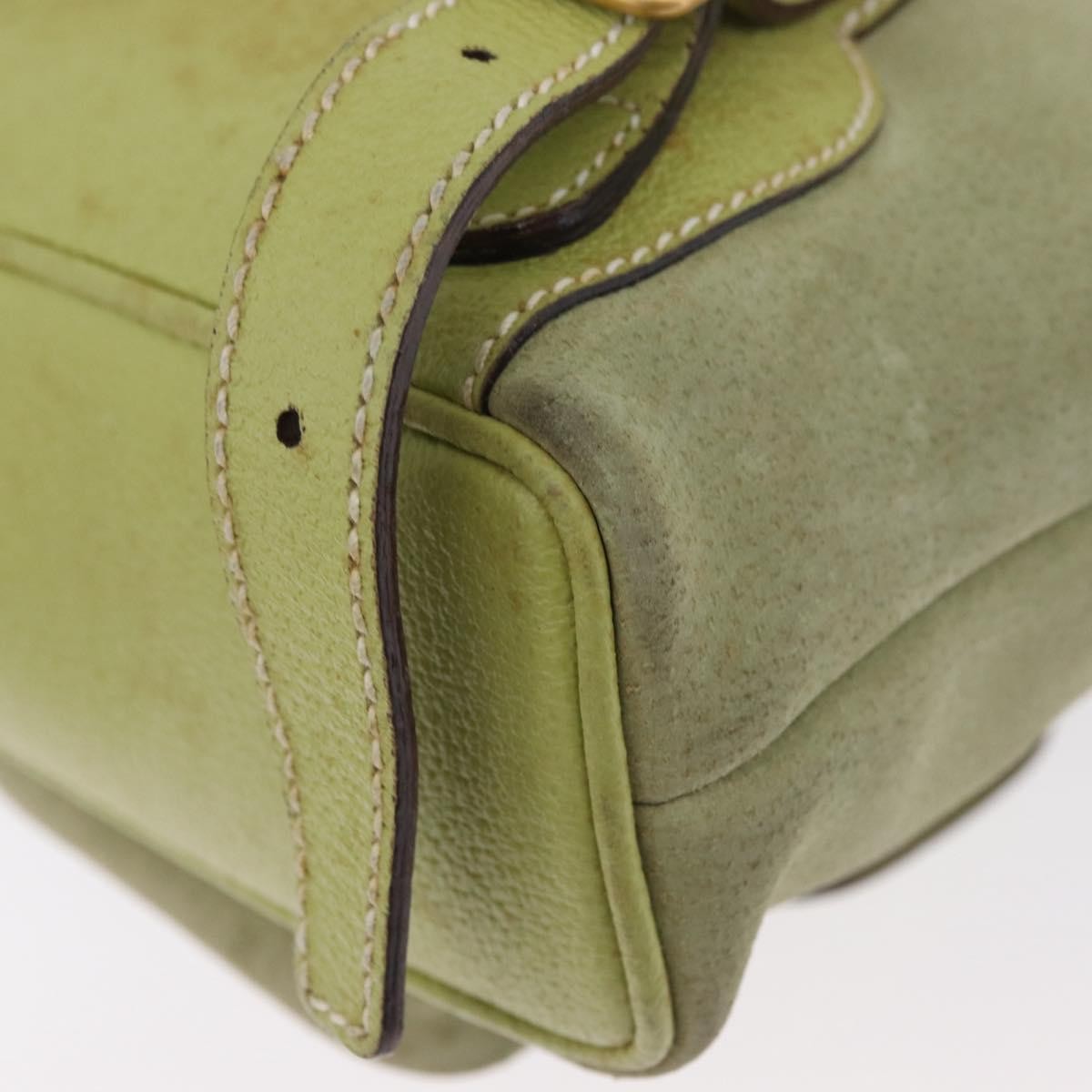Gucci Gucci Bamboo Backpack Daim Green Suede Backpack Bag (Pre-Owned)