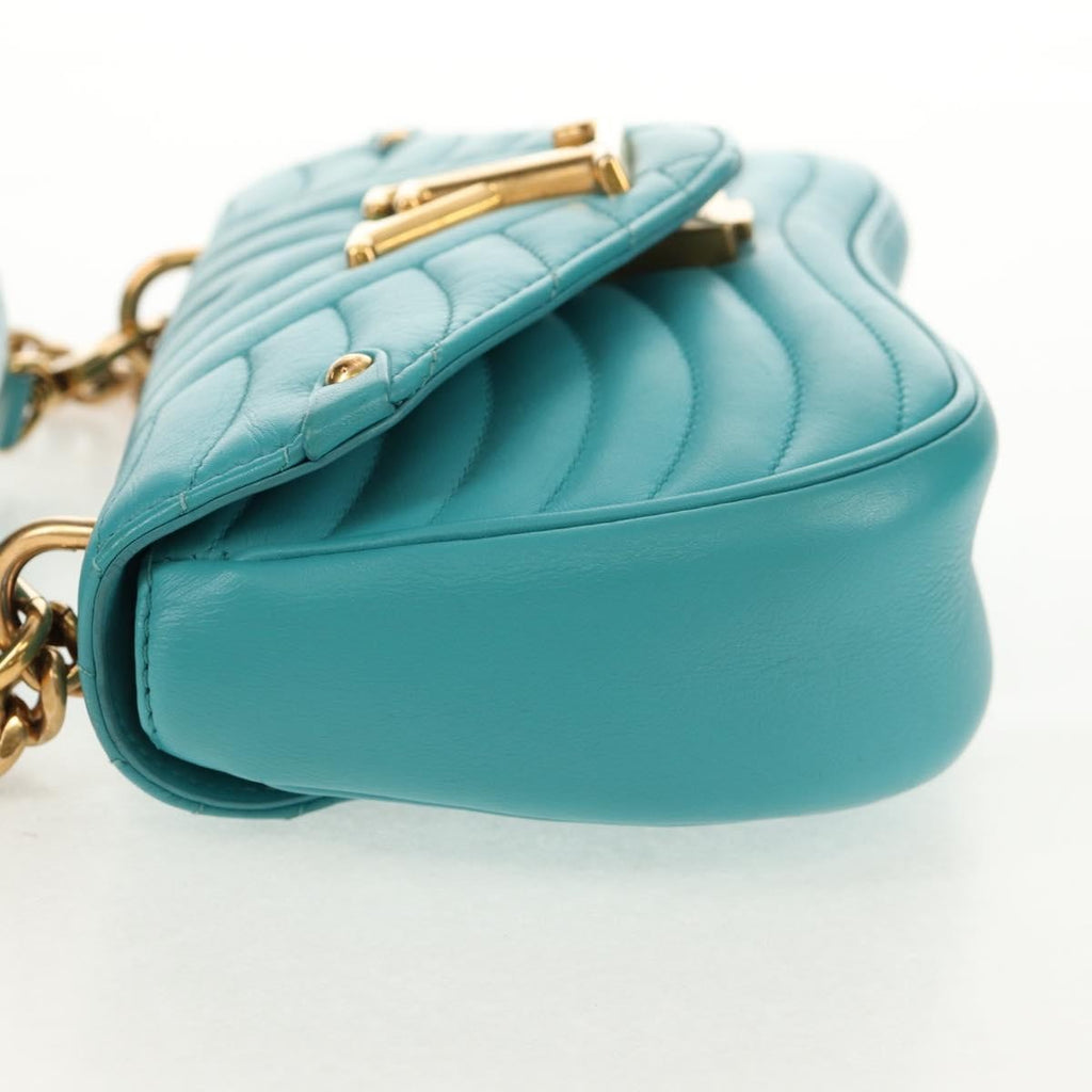 Louis Vuitton New Wave Chain Bag Quilted Leather Blue Leather Shoulder Bag Bag (Pre-Owned)