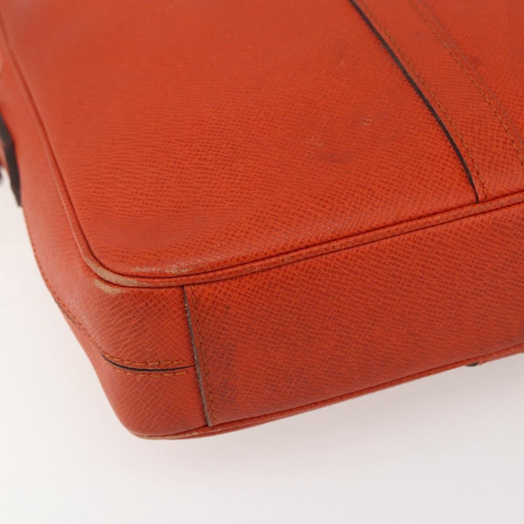 Louis Vuitton Porte-Documents Voyage Briefcase Taiga Leather Orange Leather Briefcase Bag (Pre-Owned)