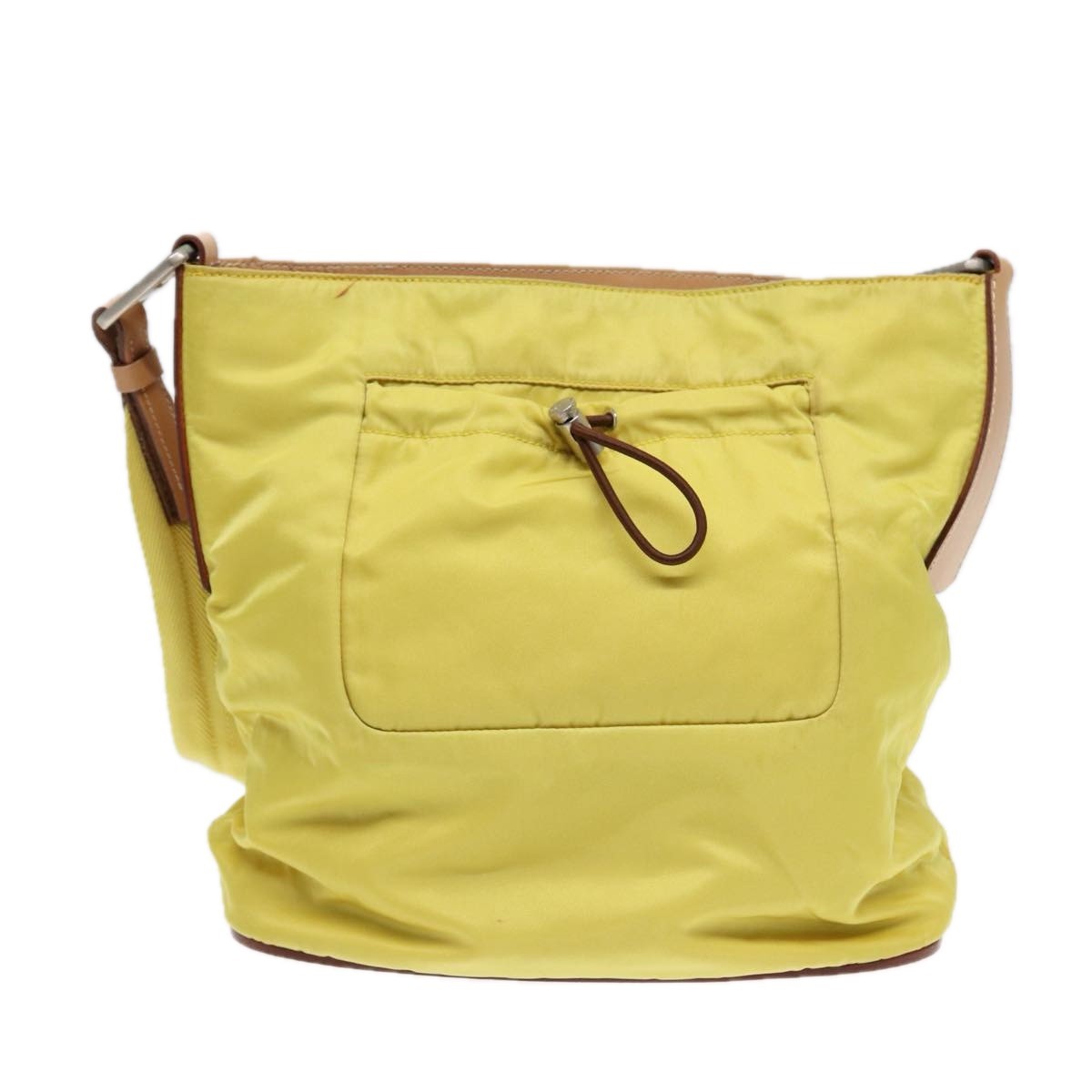 Prada Vintage Shoulder Bag Tessuto Yellow Nylon Shoulder Bag Bag (Pre-Owned)