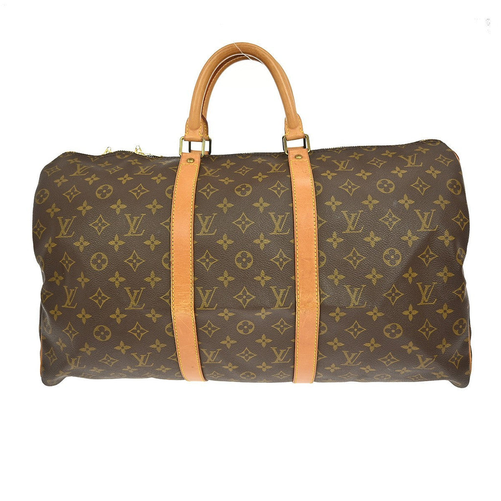 Louis Vuitton Keepall Bag Monogram Canvas Brown Canvas Travel Bag Bag (Pre-Owned)