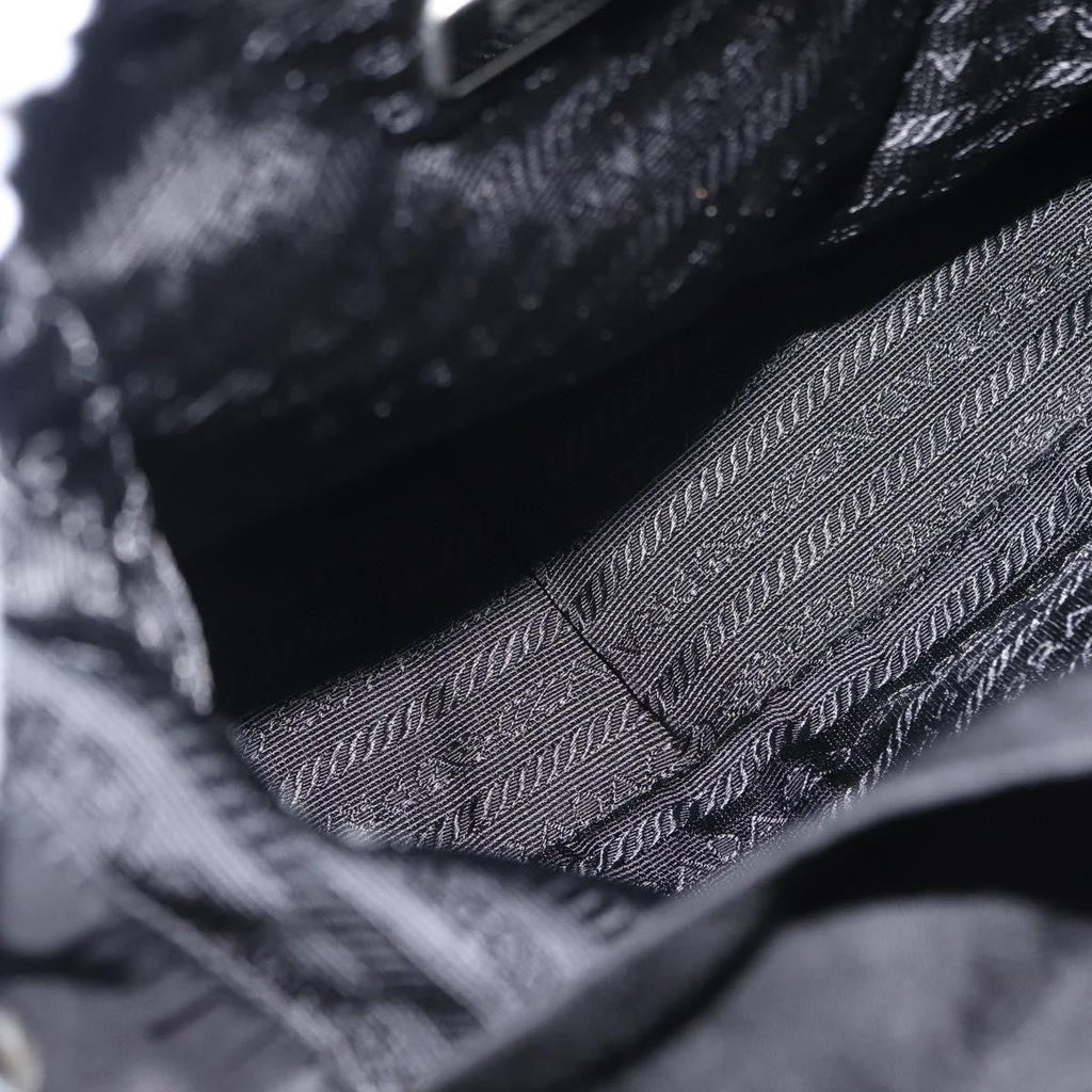Prada Double Pocket Drawstring Shoulder Bag Tessuto Black Nylon Shoulder Bag Bag (Pre-Owned)