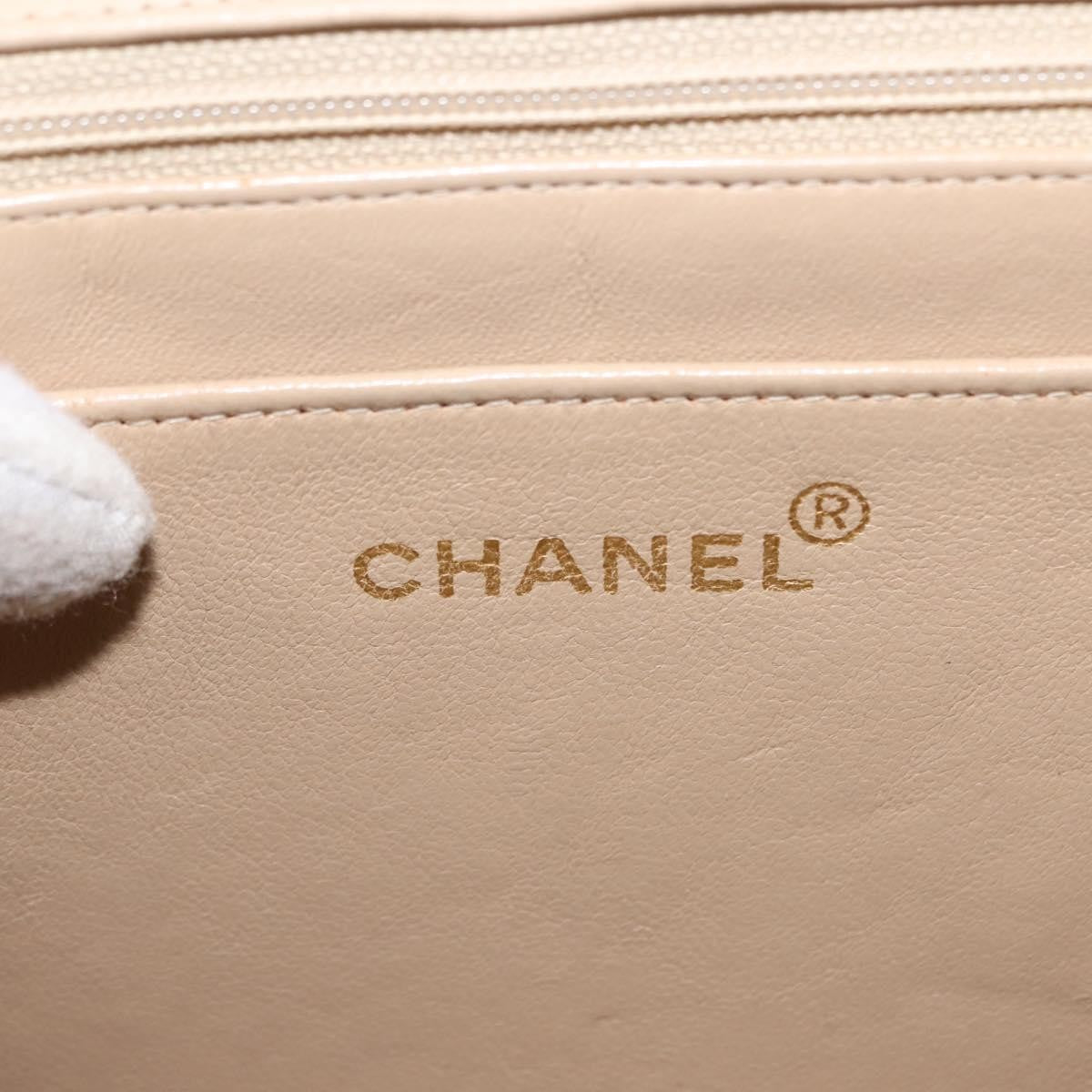 Chanel Vintage Classic Single Flap Bag Silk Beige Satin Shoulder Bag Bag (Pre-Owned)