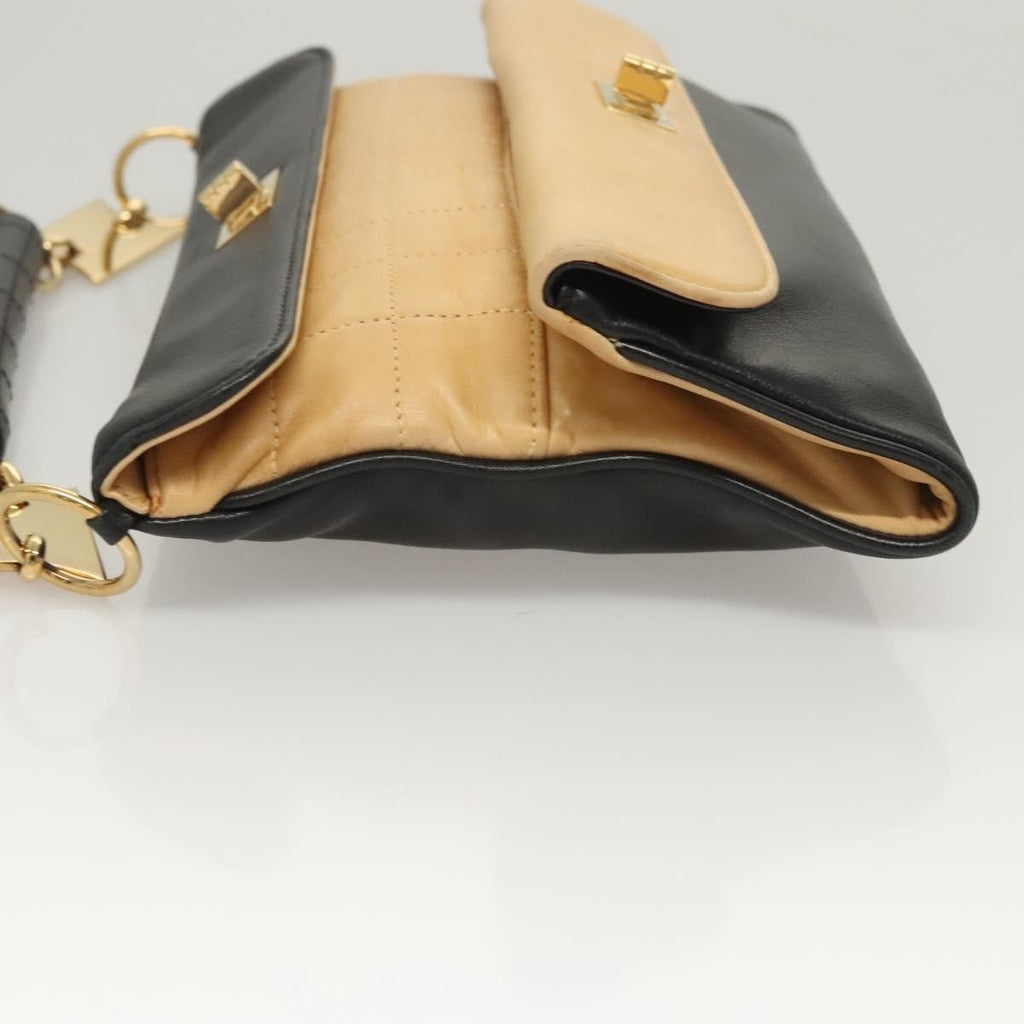 Chanel Chocolate Bar Cc Handbag Quilted Lambskin Beige Leather Handbag (Pre-Owned)
