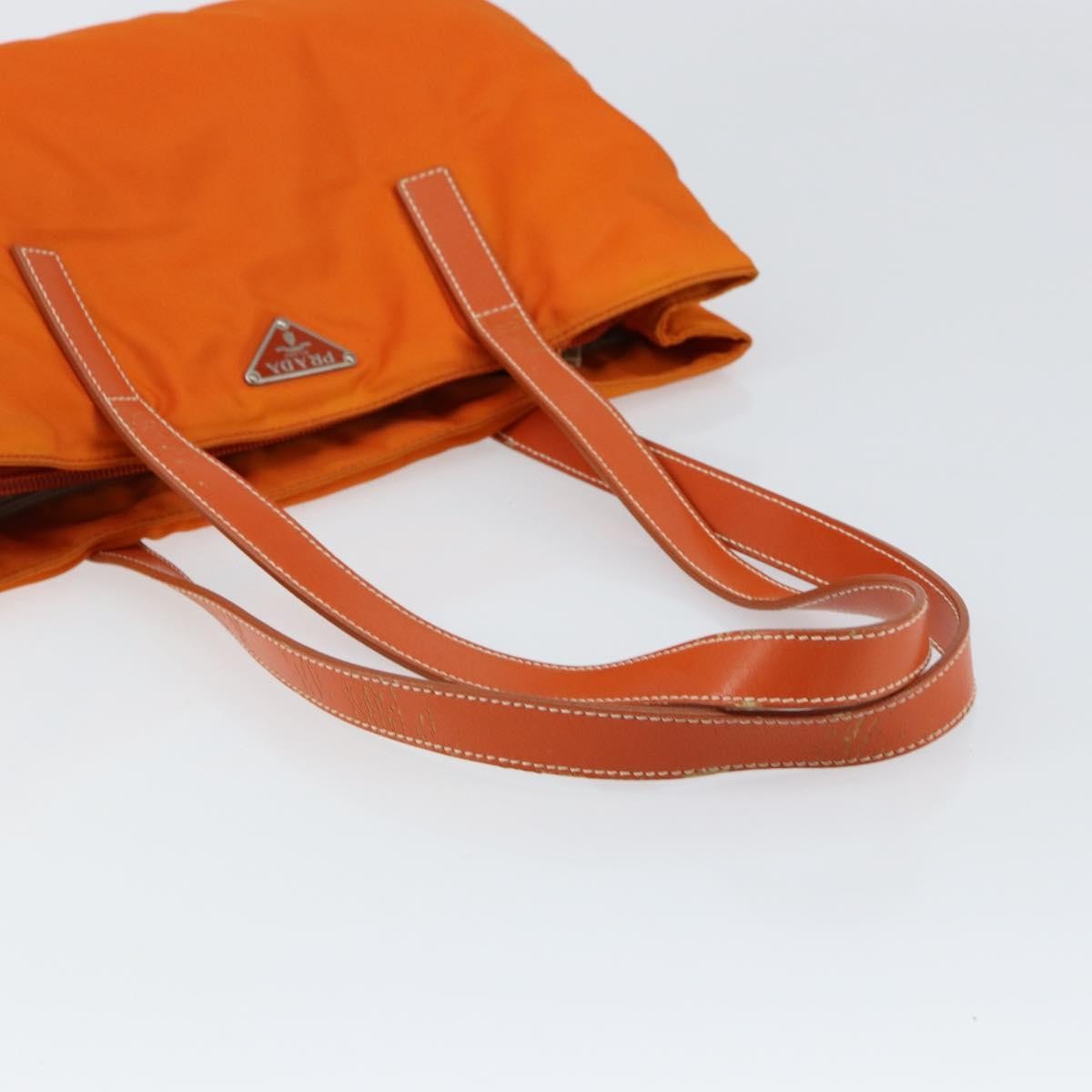 Prada Vintage Tote Tessuto Orange Nylon Tote Bag Bag (Pre-Owned)