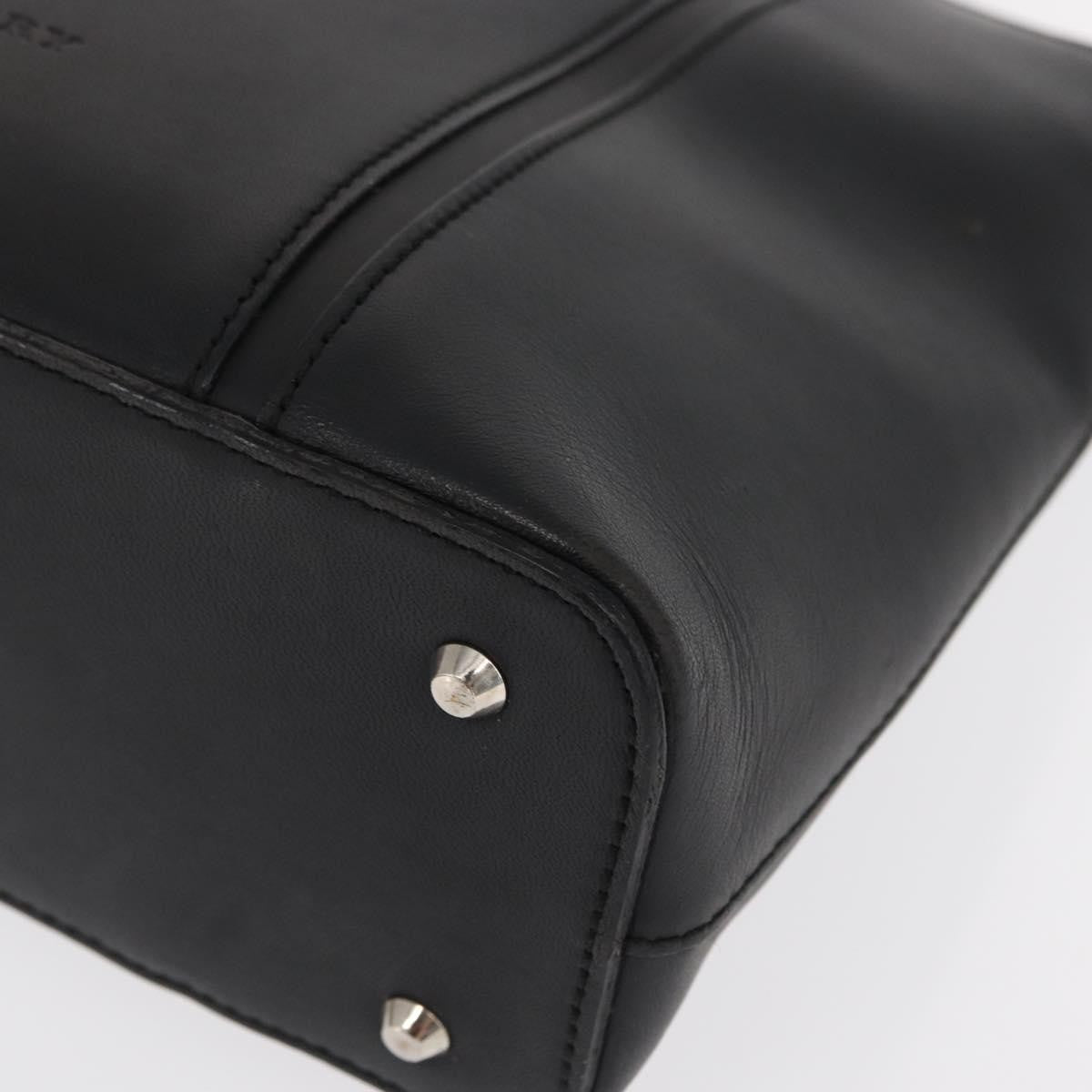 Burberry Vintage Handbag Leather Black Leather Handbag (Pre-Owned)