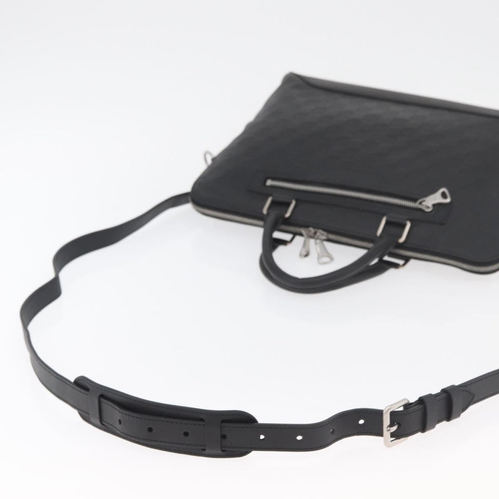 Louis Vuitton Avenue Soft Briefcase Damier Infini Leather Black Leather Briefcase Bag (Pre-Owned)