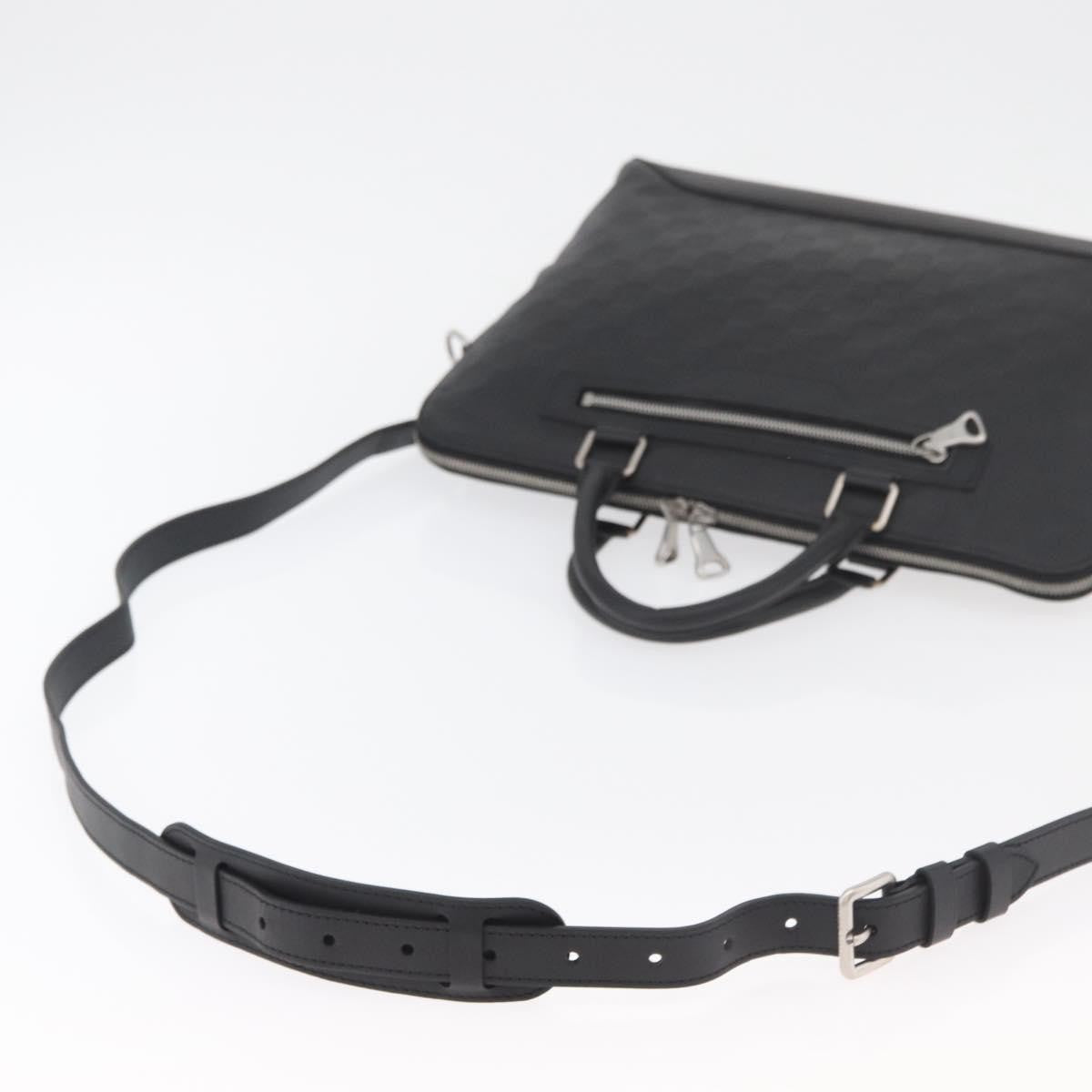 Louis Vuitton Avenue Soft Briefcase Damier Infini Leather Black Leather Briefcase Bag (Pre-Owned)