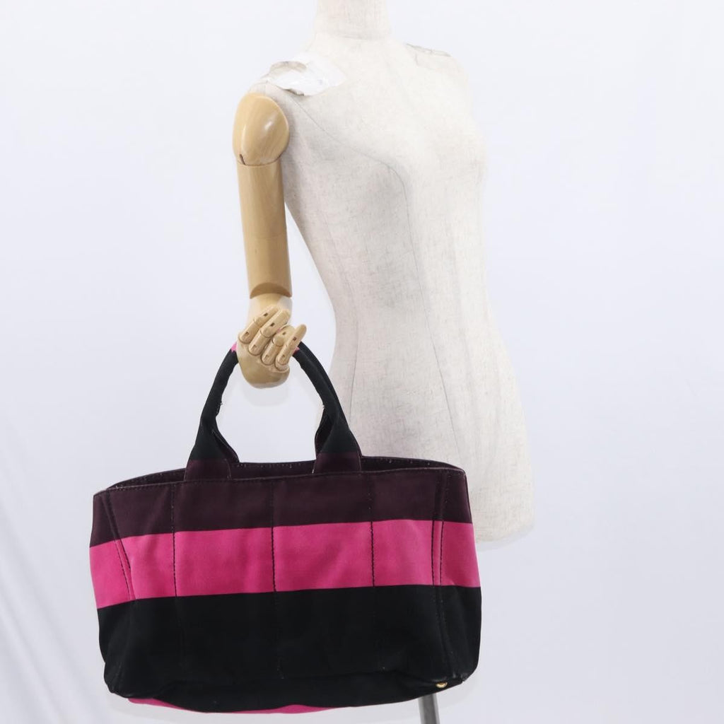Prada Canapa Tote Canvas Pink Canvas Tote Bag Bag (Pre-Owned)