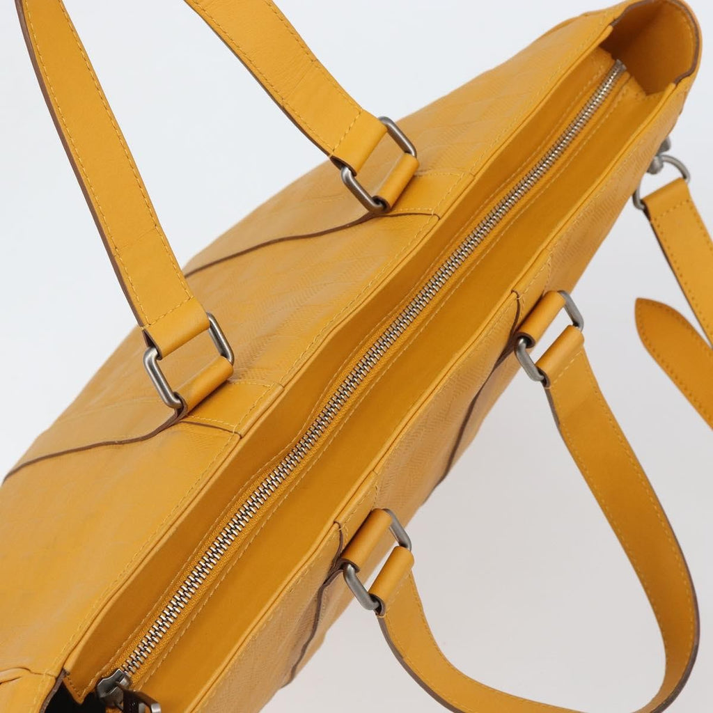 Louis Vuitton Tadao Handbag Damier Infini Leather Yellow Leather Handbag (Pre-Owned)