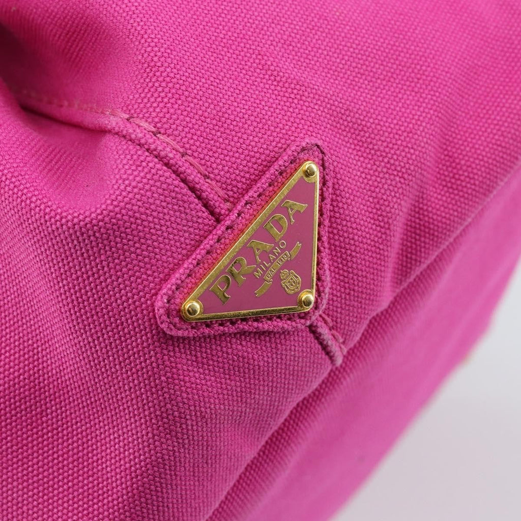 Prada Canapa Tote Canvas Pink Canvas Tote Bag Bag (Pre-Owned)