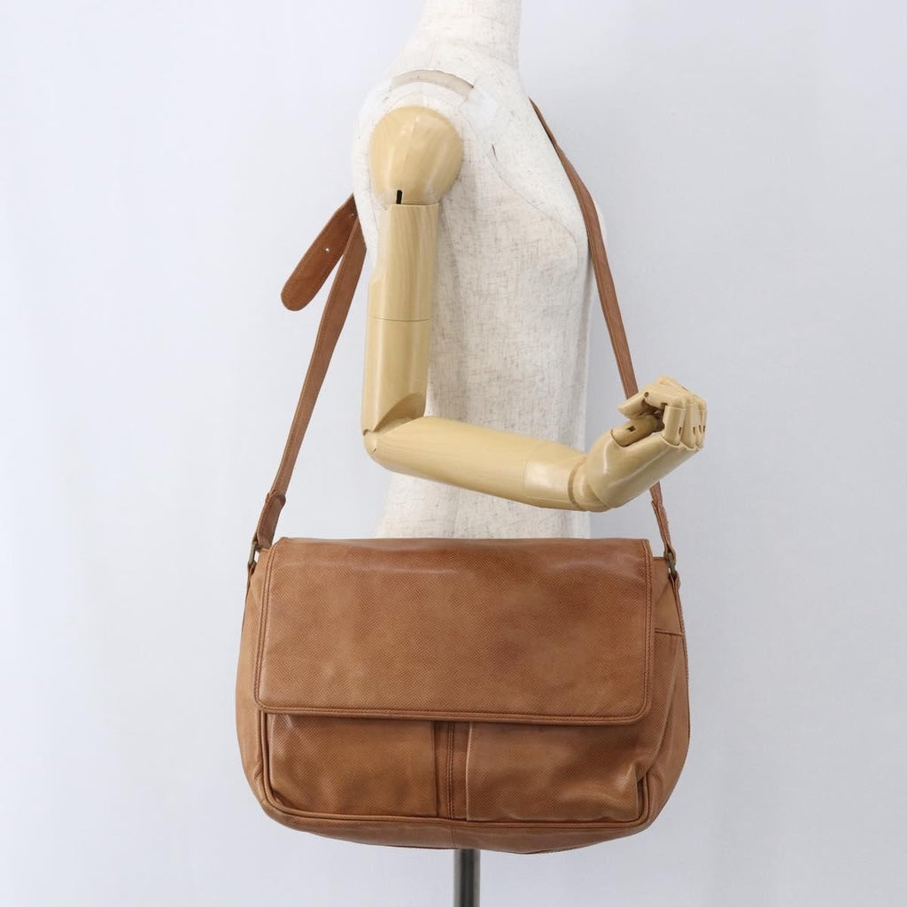 Bottega Veneta Vintage Shoulder Bag Leather Brown Leather Shoulder Bag Bag (Pre-Owned)