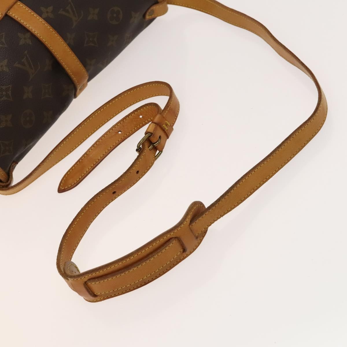Louis Vuitton Saumur Handbag Monogram Canvas Brown Canvas Shoulder Bag Bag (Pre-Owned)