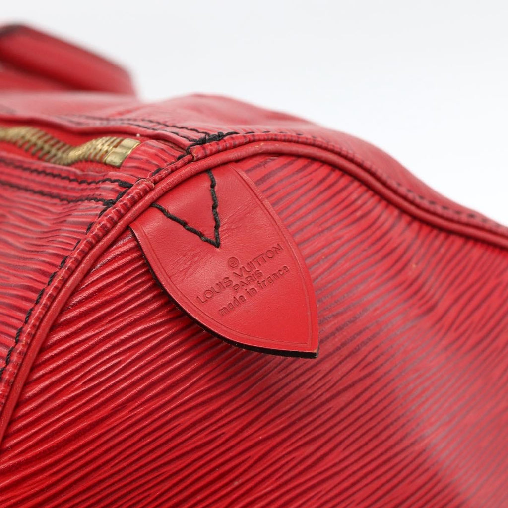 Louis Vuitton Keepall Bag Epi Leather Red Leather Travel Bag Bag (Pre-Owned)