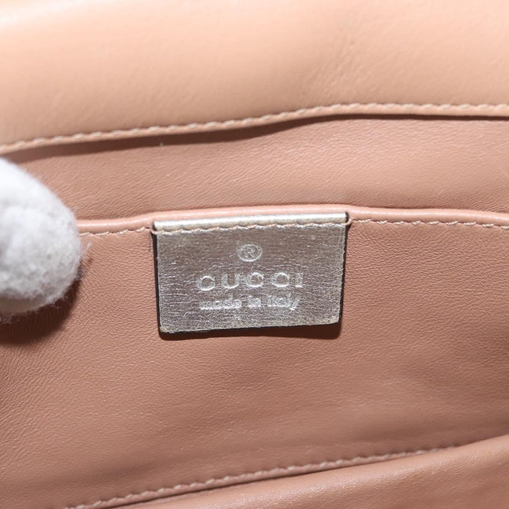 Gucci Broadway Pearly Bee Shoulder Bag Embellished Leather Silver Leather Shoulder Bag Bag (Pre-Owned)