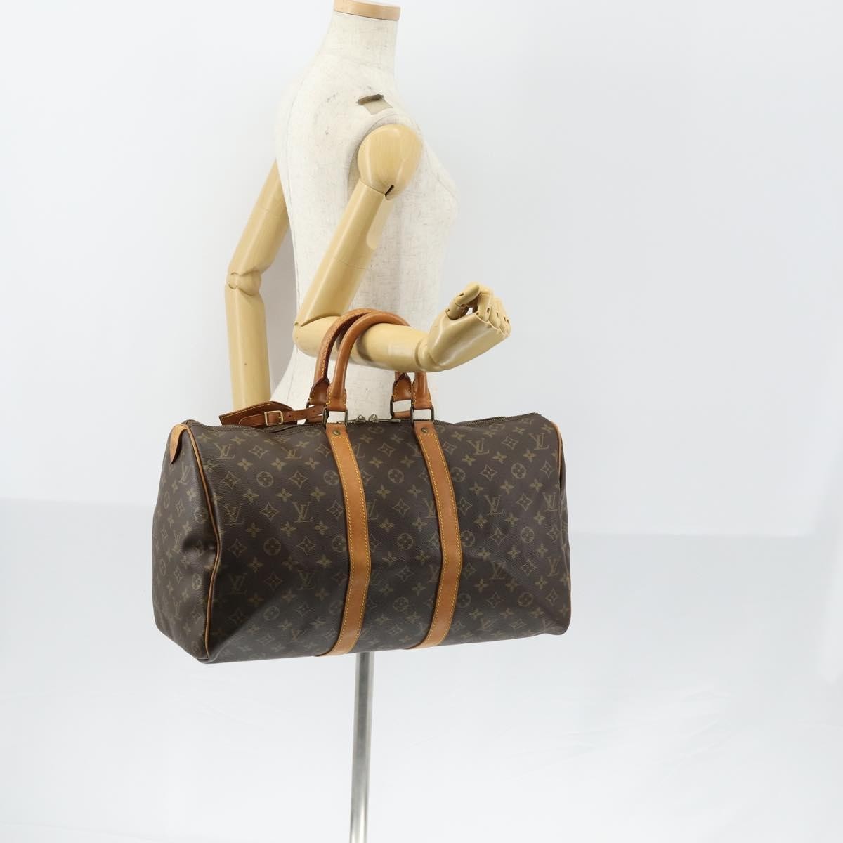 Louis Vuitton Keepall Bag Monogram Canvas Brown Canvas Travel Bag Bag (Pre-Owned)