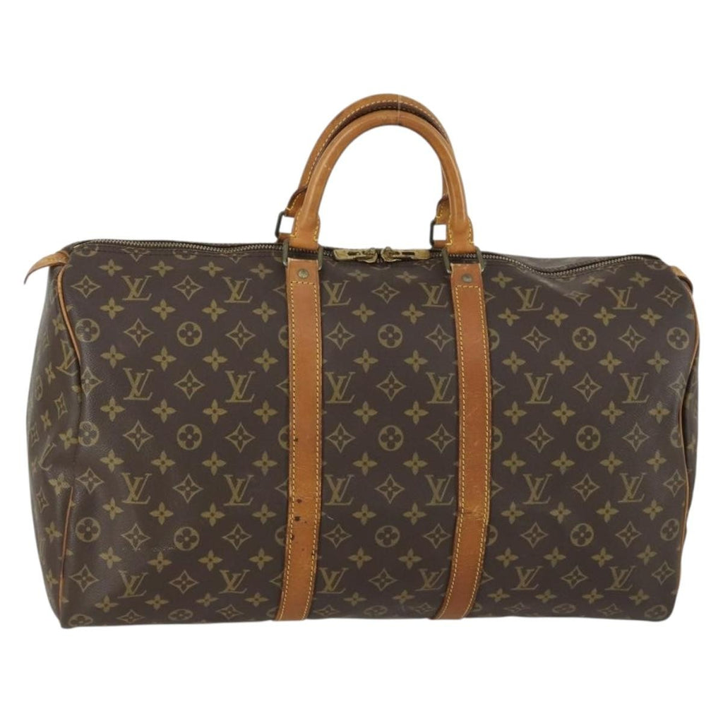 Louis Vuitton Keepall Bag Monogram Canvas Brown Canvas Travel Bag Bag (Pre-Owned)