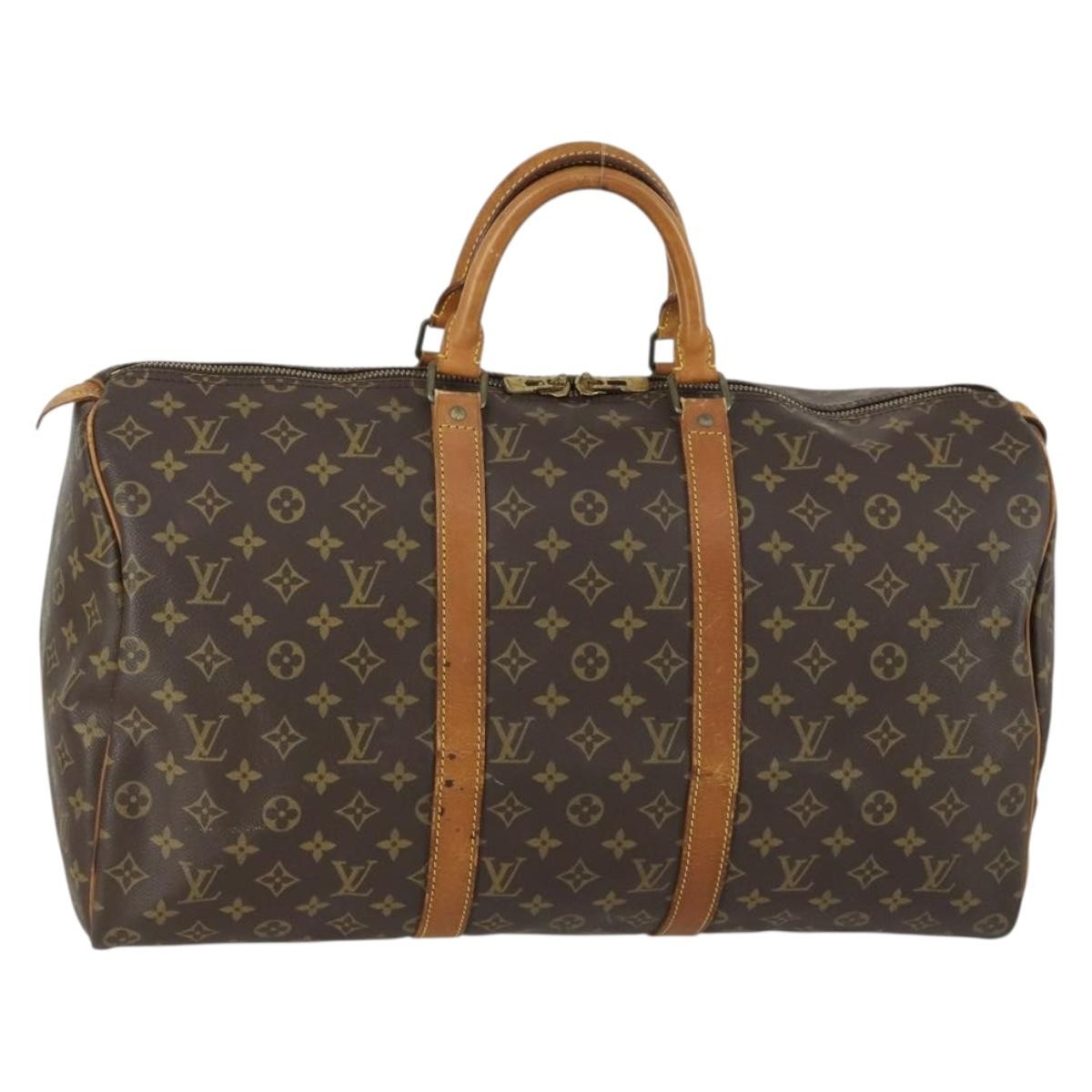 Louis Vuitton Keepall Bag Monogram Canvas Brown Canvas Travel Bag Bag (Pre-Owned)