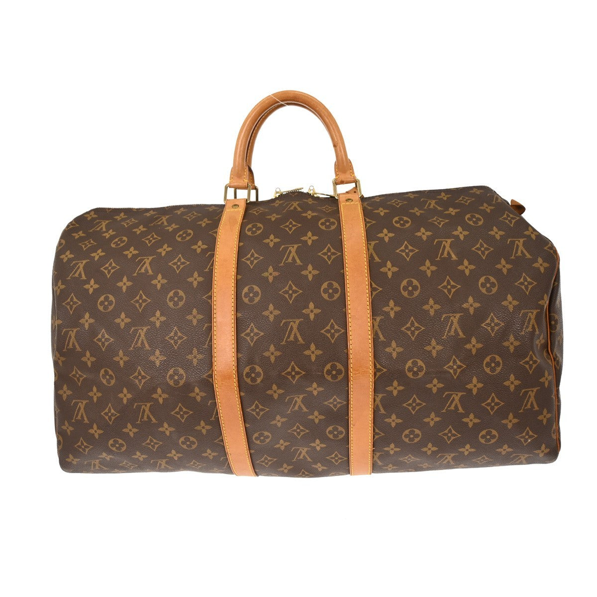 Louis Vuitton Keepall Bag Monogram Canvas Brown Canvas Travel Bag Bag (Pre-Owned)