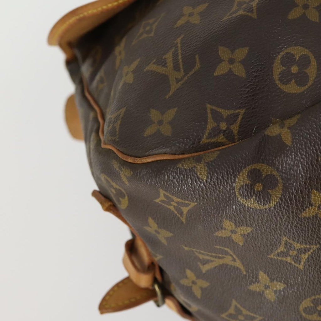 Louis Vuitton Saumur Handbag Monogram Canvas Brown Canvas Shoulder Bag Bag (Pre-Owned)