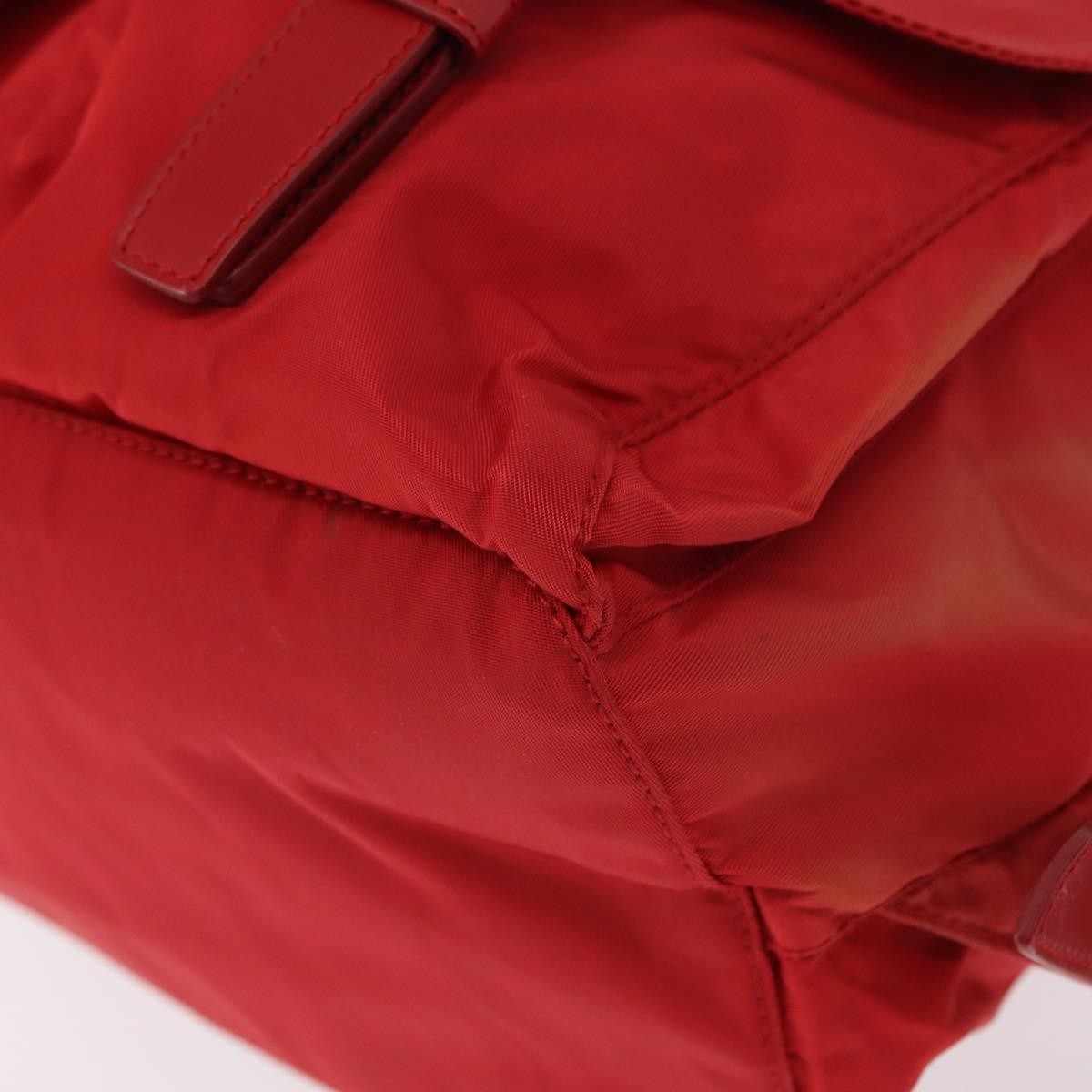 Prada Double Front Pocket Backpack Tessuto Red Nylon Backpack Bag (Pre-Owned)