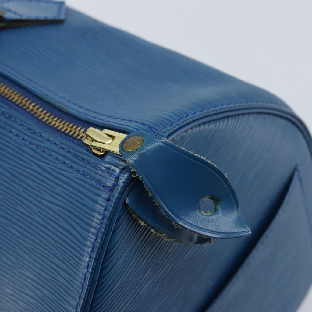 Louis Vuitton Speedy Handbag Epi Leather Blue Leather Handbag (Pre-Owned)