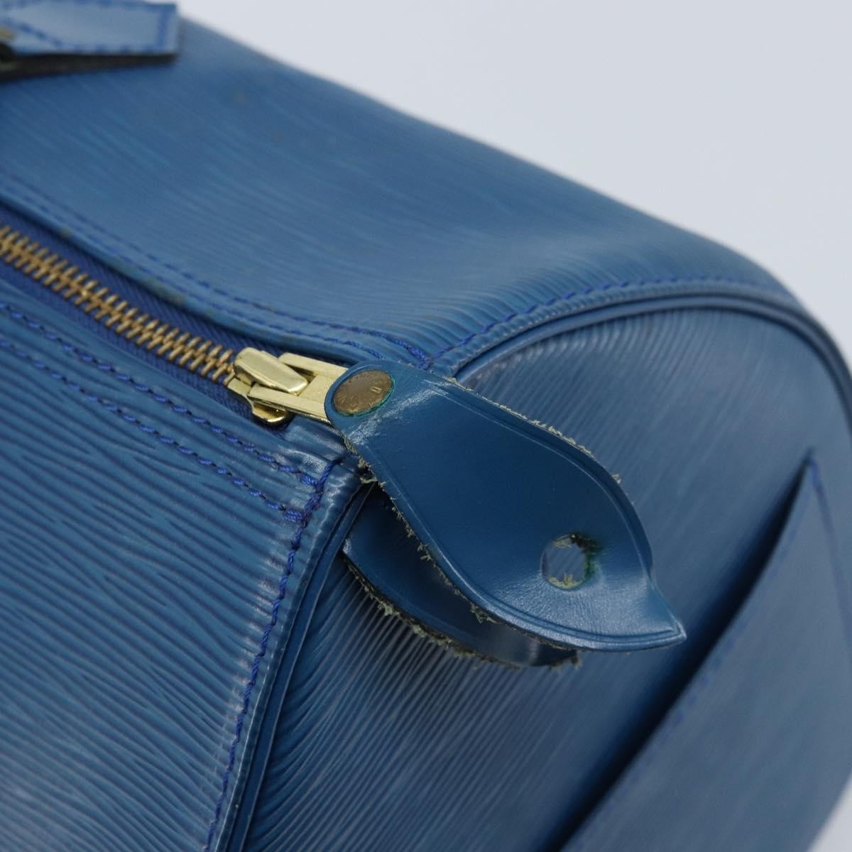 Louis Vuitton Speedy Handbag Epi Leather Blue Leather Handbag (Pre-Owned)