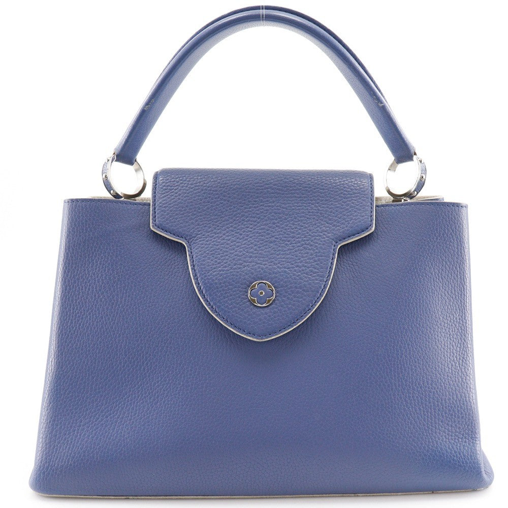 Louis Vuitton Capucines Bag Leather Blue Leather Handbag (Pre-Owned)
