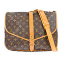 Louis Vuitton Saumur Handbag Monogram Canvas Brown Canvas Shoulder Bag Bag (Pre-Owned)