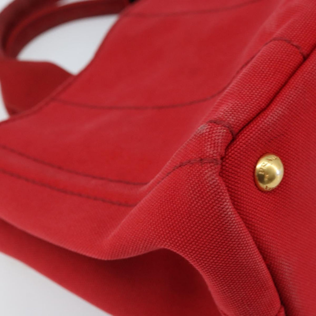 Prada Canapa Tote Canvas Red Canvas Tote Bag Bag (Pre-Owned)