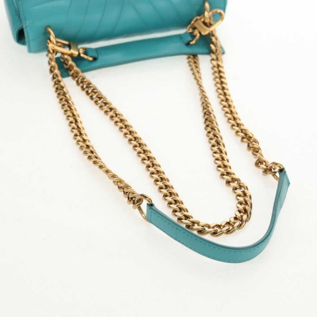 Louis Vuitton New Wave Chain Bag Quilted Leather Blue Leather Shoulder Bag Bag (Pre-Owned)