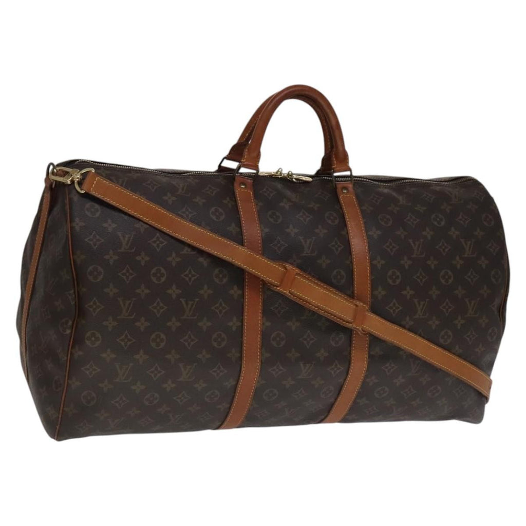 Louis Vuitton Keepall Bandouliere Bag Monogram Canvas Brown Canvas Travel Bag Bag (Pre-Owned)