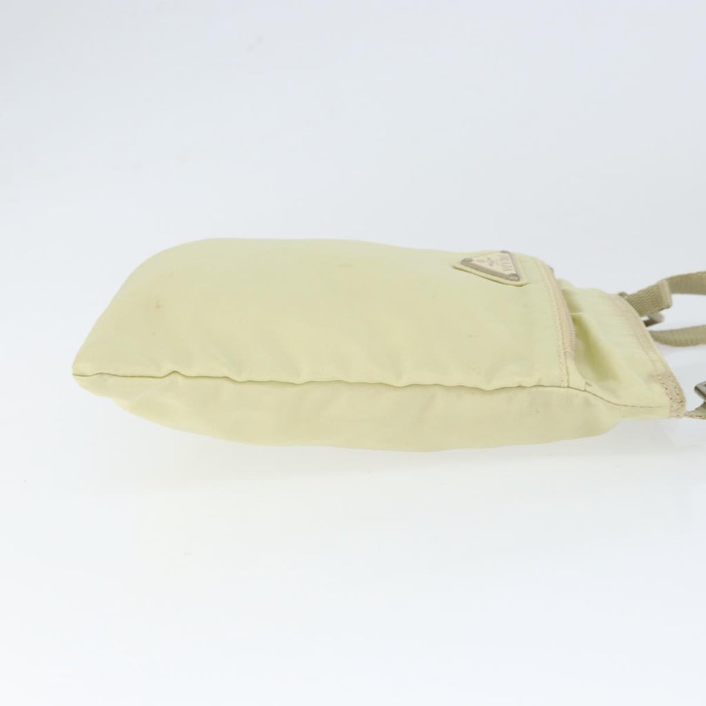 Prada Flat Messenger Bag Tessuto Ecru Nylon Shoulder Bag Bag (Pre-Owned)
