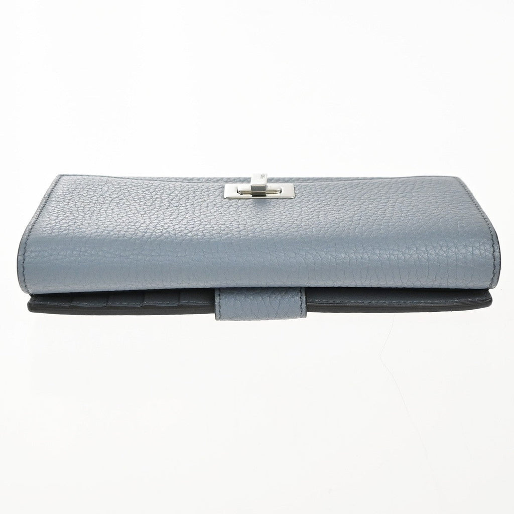 Fendi Peekaboo Wallet Leather Blue Leather Wallets Accessory (Pre-Owned)