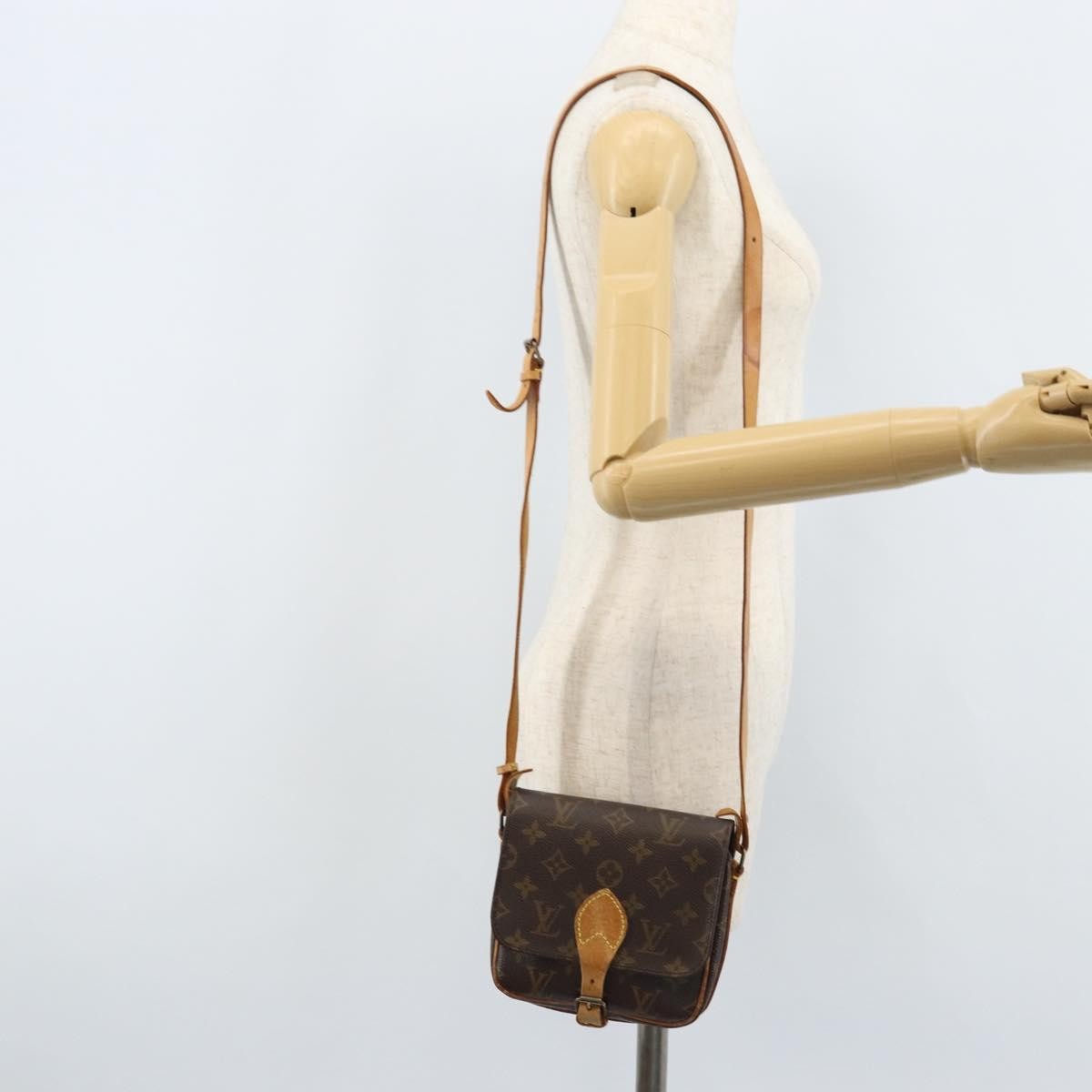 Louis Vuitton Cartouchiere Handbag Monogram Canvas Brown Canvas Shoulder Bag Bag (Pre-Owned)